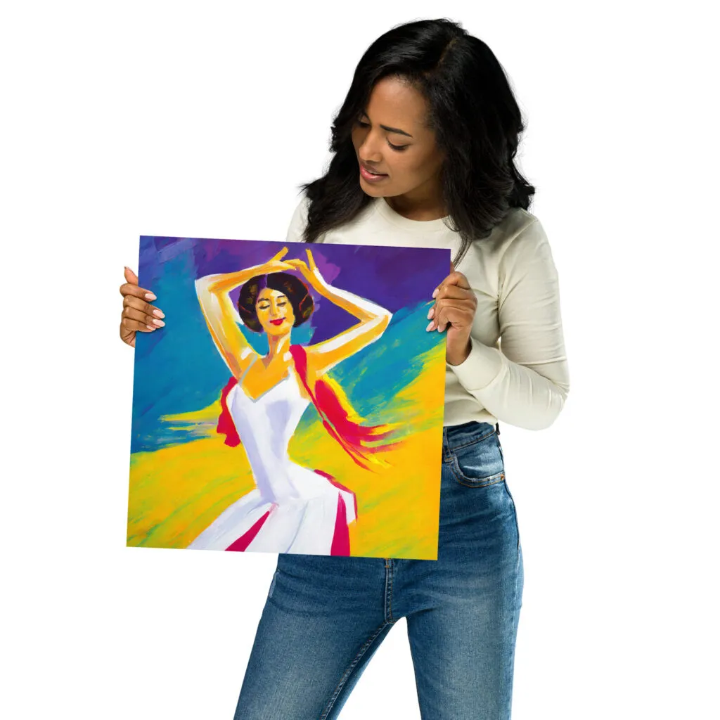Poster danseuse flamenco style popart format 355 x 355 mm chez Tableau Déco
