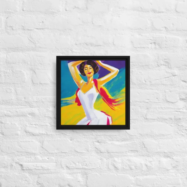 Tableau sur toile avec cadre danseuse flamenco style pop art format 305 x 305 mm chez Tableau Déco