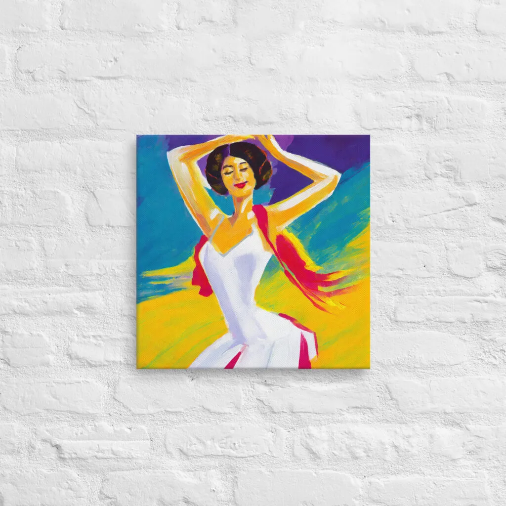 Tableau toile danseuse flamenco style pop art format 406 x 406 mm chez Tableau Déco